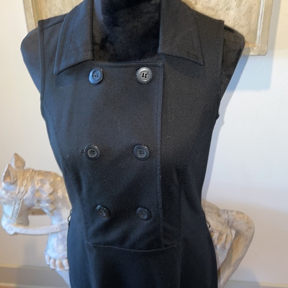 LOFT black double breasted sleeveless dress Sz 4 - Picture 2 of 5